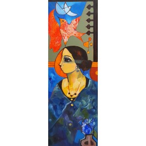 Abrar Ahmed, 12 x 36 Inch, Oil on Canvas, Figurative Painting, AC-AA-433